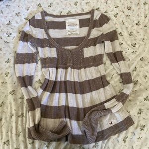 Hollister striped babydoll sweater top